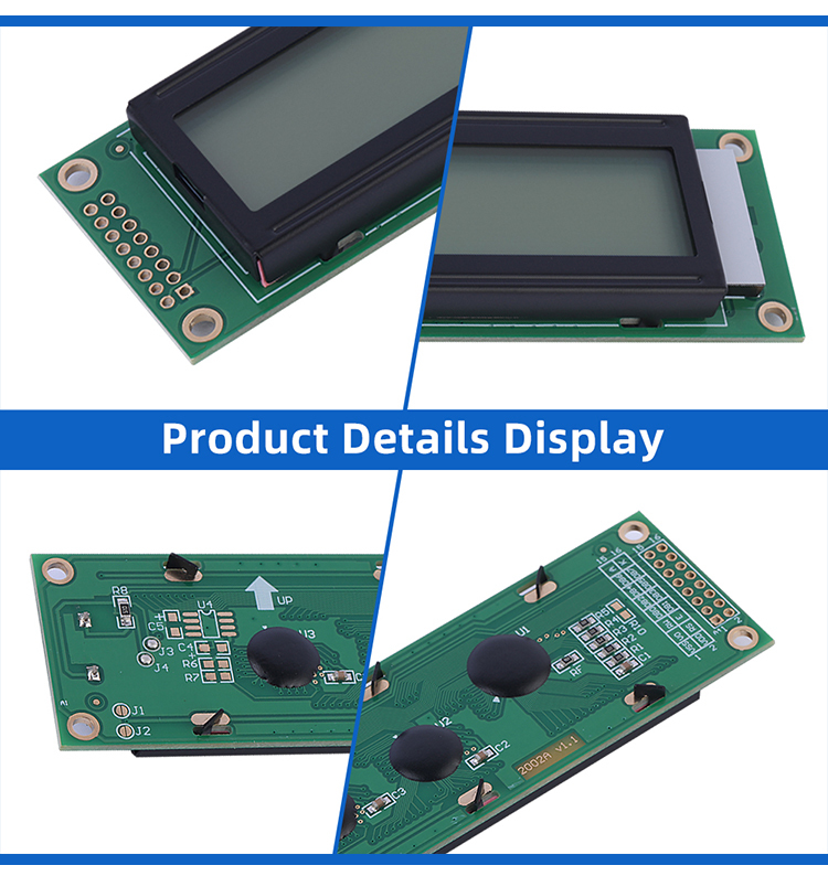 Cyrillic Gray Film 2002A Liquid Crystal Display 2-Line Character Screen Support Customization