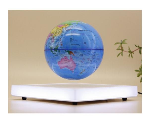 led light square magnetic levitation floating bottom 6inch 7inch 8inch globe lamp for decor gift
