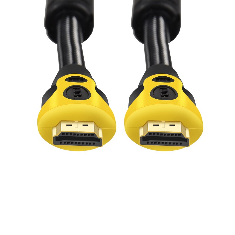 Durable Insulator Black yellow Pin Gold HDMI Cable 10FT NYLON HDMI 1.4 Cable For TV
