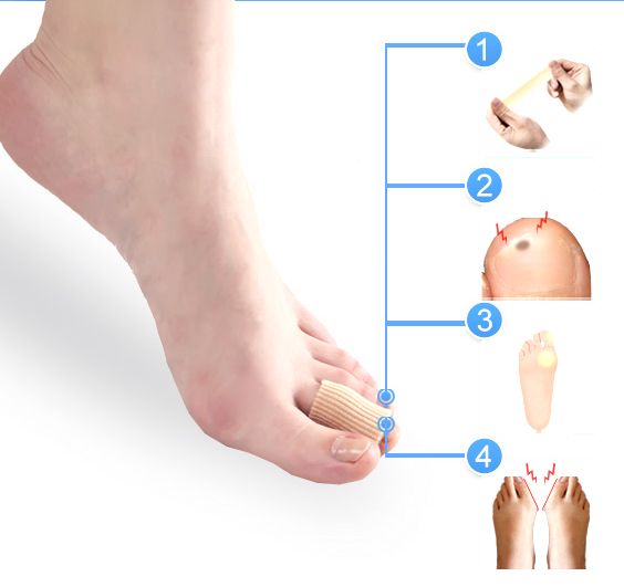L силикон с корректором Hallux Valgus Bunion ткани