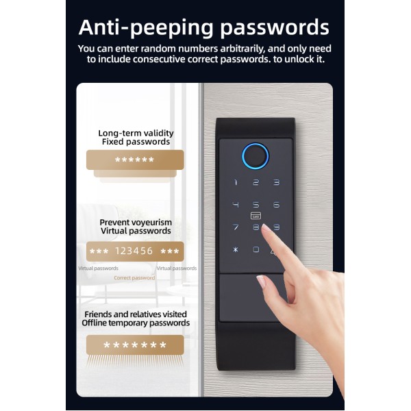 Inteligente Ttlock Smart Door Lock Keyless Wifi Biometric Fingerprint Electric Rim Lock External Anti-theft Bull Head Lock