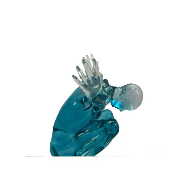 Скульптура человека смолы современного украшения искусства сада домашнего прозрачная