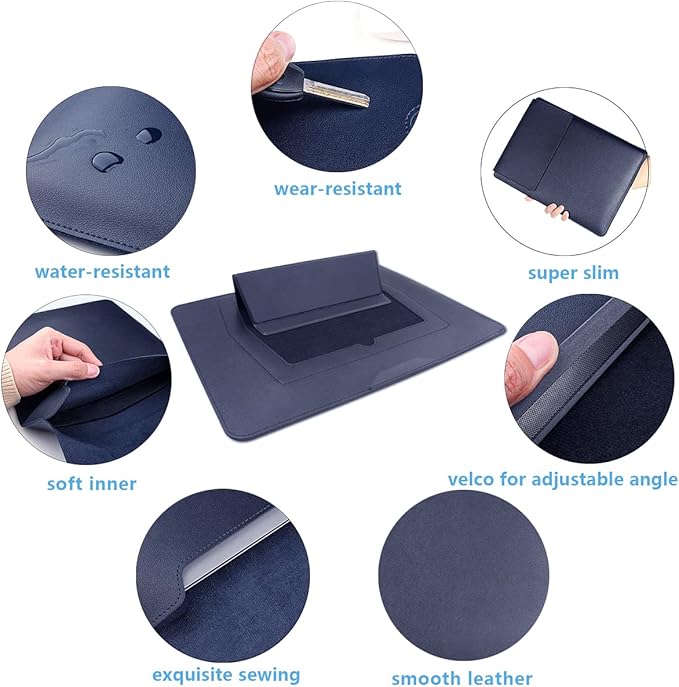 Leather Bag Laptop Mouse Pad 2 in 1 Hand-held Computer Storage Bag Computer Simple Business Bags Covers for 13 14 15