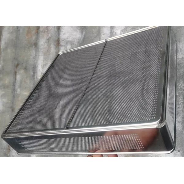 Stainless Steel Surgical 316L Instrument Sterilization Baskets Cleaning Tray