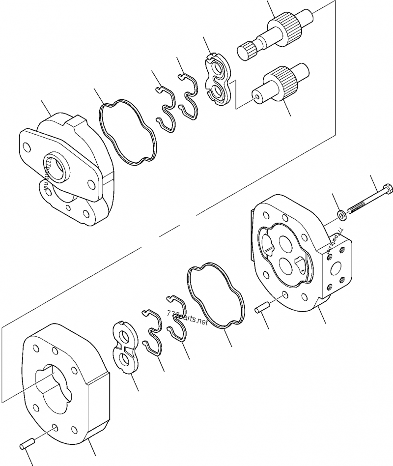 705-22-30150 Hydraulic Gear Pump Assy For Excavator PC75UU PC95R-2