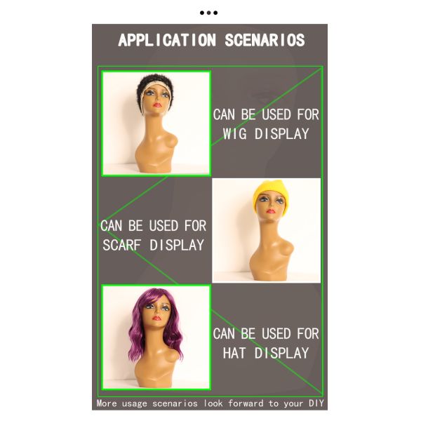 Standing Wig Training Mannequin Head 1.66kg Exquisite Makeup