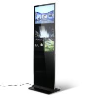 o vertical de 12V 5A toca não no assoalho que está Digitas que anunciam a exposição do quiosque