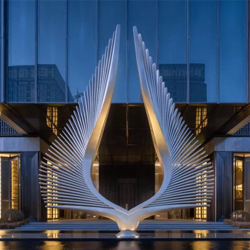 Pool Modern Metal Outdoor Garden Sculptures Polished Abstract Stainless Steel