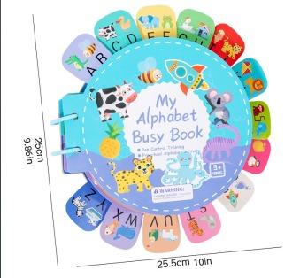 2025 New Design Baby Letters 26 English Letters in Red Words Cognitive Card Children's Paste Book Toy Educations Toys for Kids
