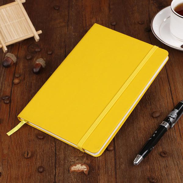 A5 Custom Elastic Strap Office Business Notepad Pu Creative Student Diary Yellow