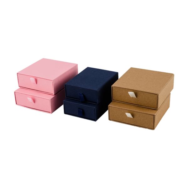 Custom Logo Pink Sliding Jewellery Boxes for Earring Bracelet Paper Type Coated Paper