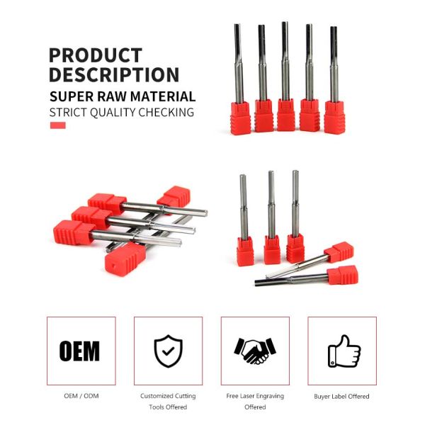 4F Прямая флейта Карбидный конец мельницы Reamer Machine Бурение Бит Спиральная подрезка