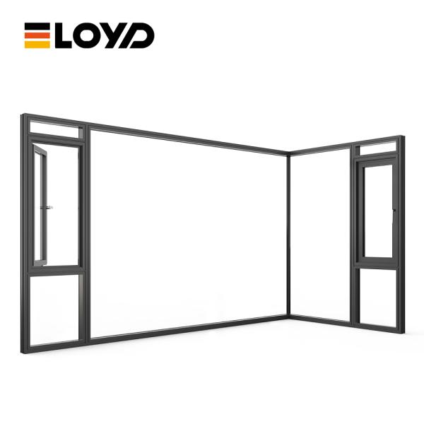 Ventana abatible de aluminio con triple acristalamiento para máximo aislamiento