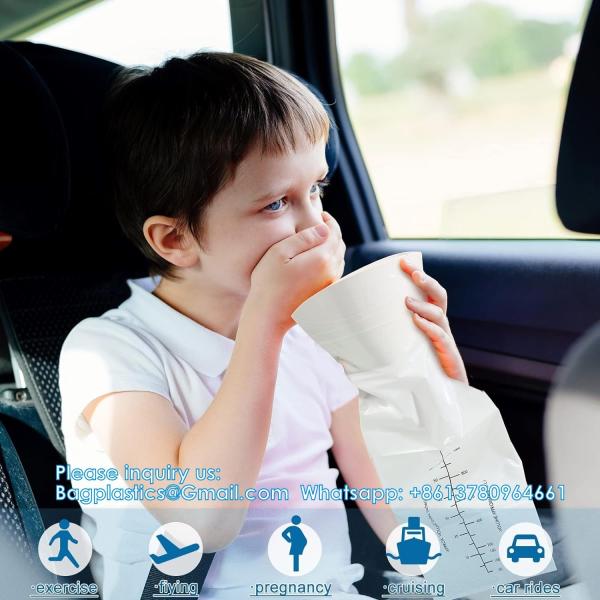 Disposable Puke Vomit Bag 1200ml Nausea Barf Bags Emesis Bags Portable Throw Bags For Kids Motion Sickness Car Taxi