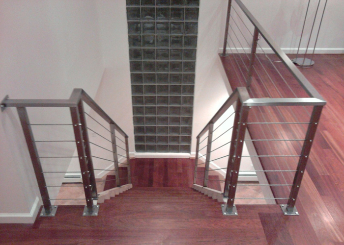 stainless steel cable railing for staircases, indoor stair cable railing
