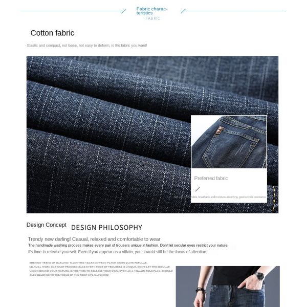 Men's Streetwear Jeans with Zipper Fly Printed Design and Pockets Special craft Washed