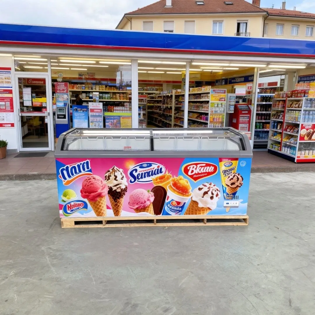 Large Capacity Ice Cream Display Cabinet 118L 280L 350L 420L Glass Display Freezer