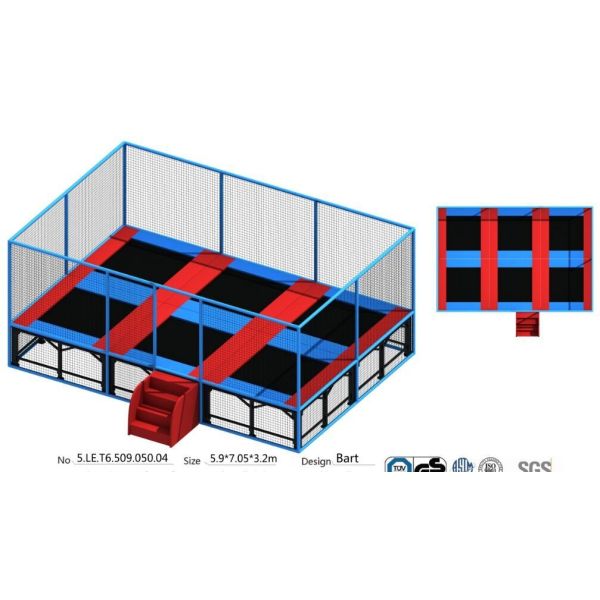 Chinese Senjun 41M2 Kids Indoor Bungee Park/ Indoor Gymnastic Trampoline/ Trampoline Park for Super Mall