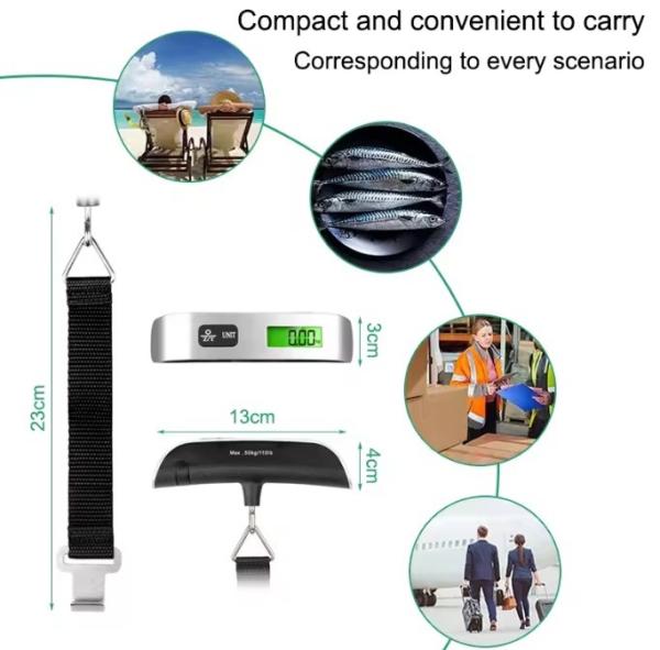Sac de voyage suspendu Batterie d'alimentation Écran LCD numérique Balance électronique pour bagages pour valise Recommandation de poids maximum de 50 kg