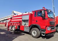 Carro de bombeiros de escada aérea de altura de funcionamento do chassi 44m de Volvo com o petroleiro 7000kg
