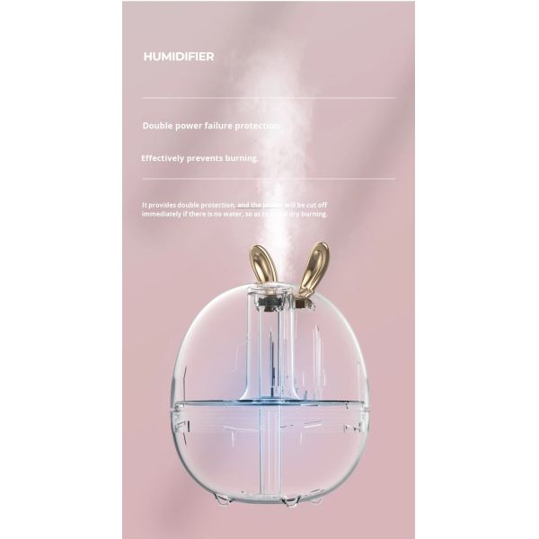 Bunny Shaped Ultrasonic Air Humidifier Household Mute Operation Desktop Humidifier