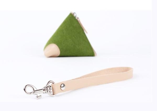Zipper Type Triangle Handmade Felt Coin Bags 9*19 Cm Small Felt Bags