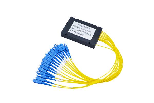 SC UPC Fiber Optic PLC Splitter 1X16 ABS Box Blue FTTH Fiber Optic Cable Splitter