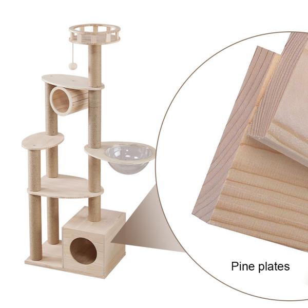 Juguetes para gatosTamaños personalizados Árbol de gato de madera con casas de rascador y juegos