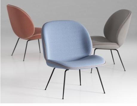 Beetle Fiberglass Lounge Chair Leisure Function With Chrome Metal Leg SGS