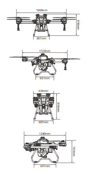 Drones de pulverização da série HV Ag Drones de pulverização de campo