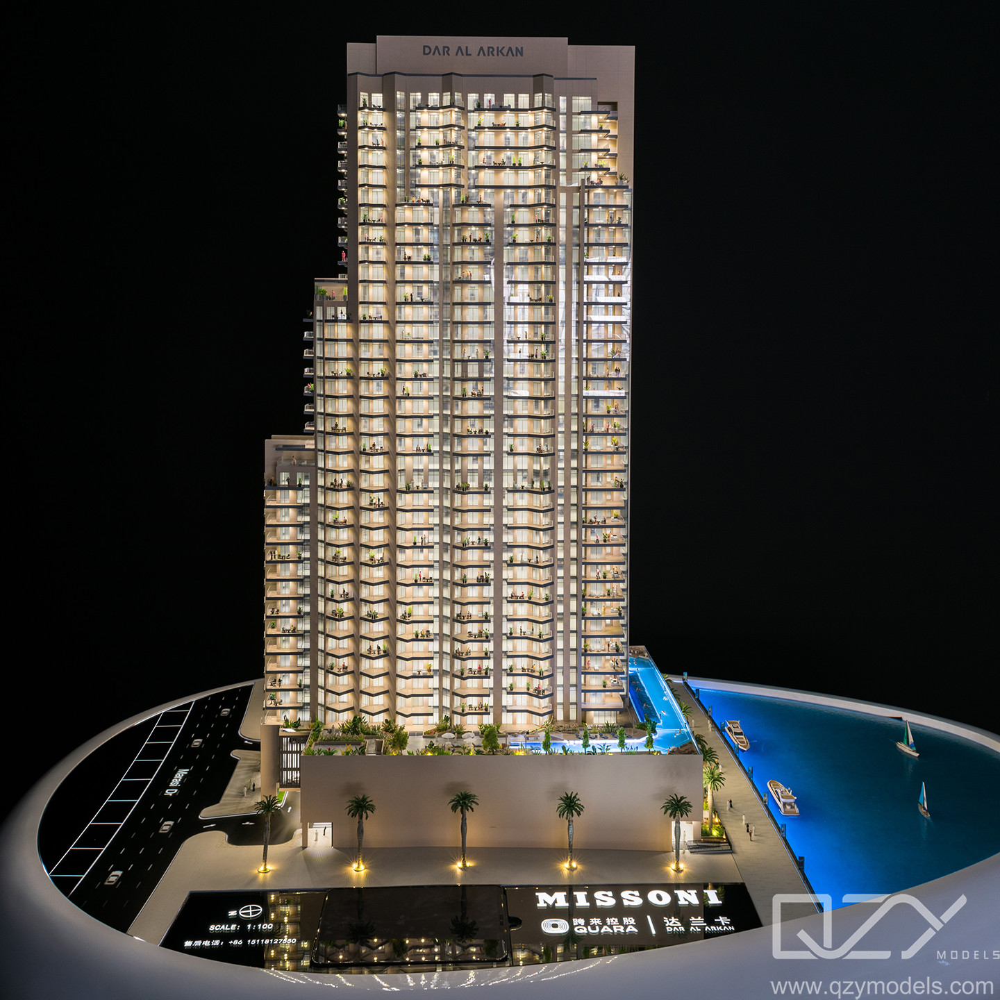 Dubai Missoni Residential Архитектурная физическая модель лазерного резки DAR GLOBAL 1/100