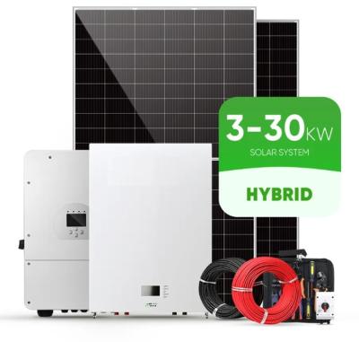Complete Hybrid Solar Energy System 3 Phase 5Kw 8Kw 10Kw 48V On Off Grid Hybrid Solar Panel Power System For Home