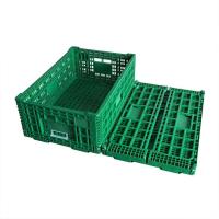 Cajones plásticos de la fruta plegable verde portátiles para las compras caseras
