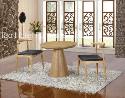 Round Restaurant Hotel Dining Table Set Custom Made With Nature Wood