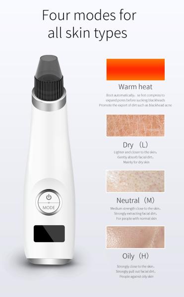 Vacuum Facial Pore Cleanser Blackhead Acne Remover Five Levels Different Suction Head