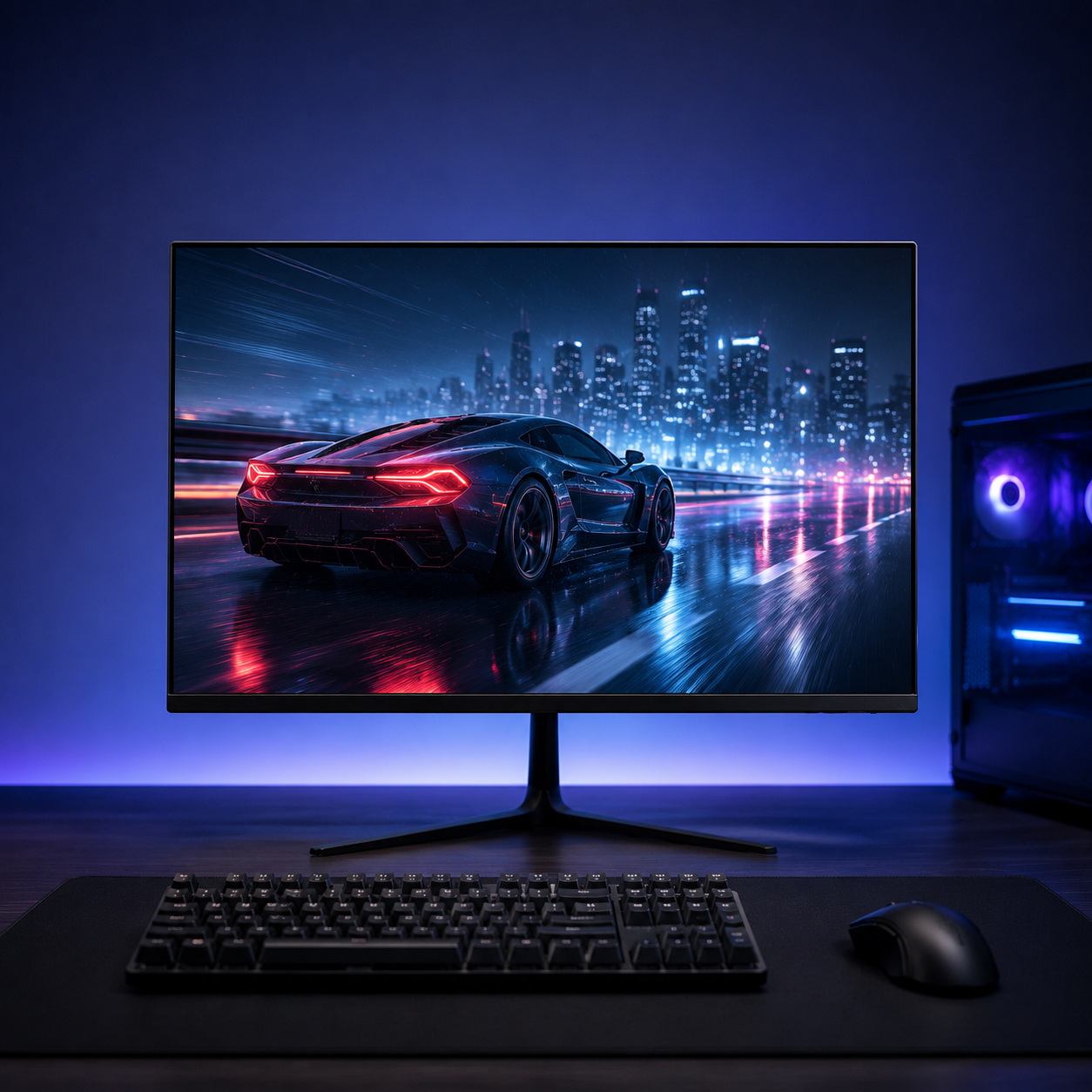 Professional 16:9 Flat-Panel Monitor with Ultra-Slim Bezel and V-Shaped Stand for Office, Home and Gaming Applications