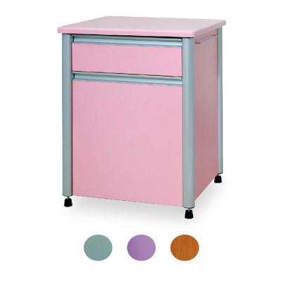 One Drawer Four Wheel Adjustable Patient Bedside Cabinet