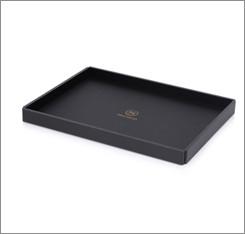 Factory supply hotel black rectangular  acrylic box acrylic hotel amenities tray