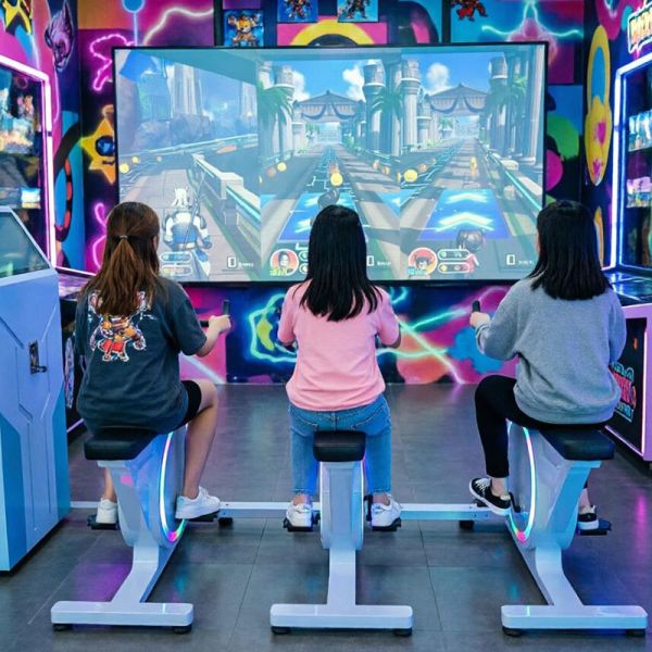 Commercial-Grade Indoor Interactive Projection Cycling Bike with Aluminum Frame and Immersive  Racing Game System for Gyms