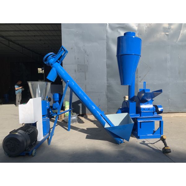 300Kg/H Feed Pellet Making Machines Wood Industrial Pellet Mill Crusher Conveyor