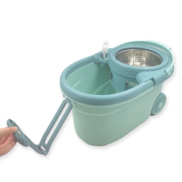 Stainless Steel Wringer 360 Spin Easy Clean Cyclone Floor Cleaning Mop and Bucket Set