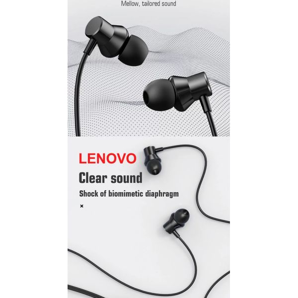 Lenovo HF130 Wired In Ear Earphones Tangle Free Type C Wired Earphones