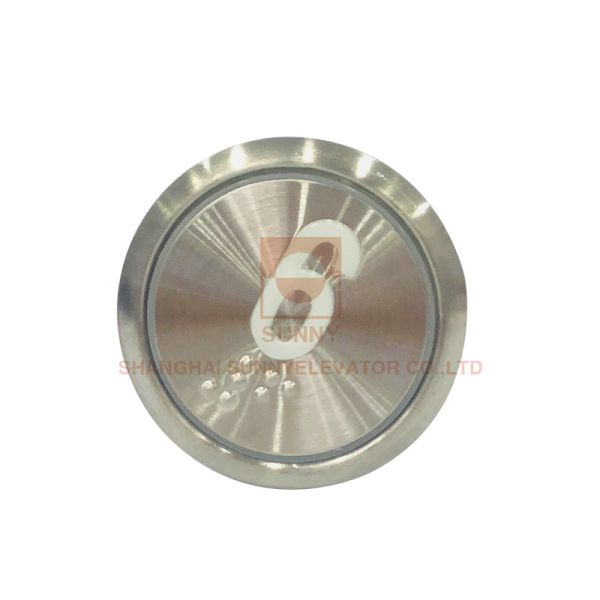 Stainless Plate Braille Elevator Buttons Φ44x18.5mm 50MA Elevator Push Button
