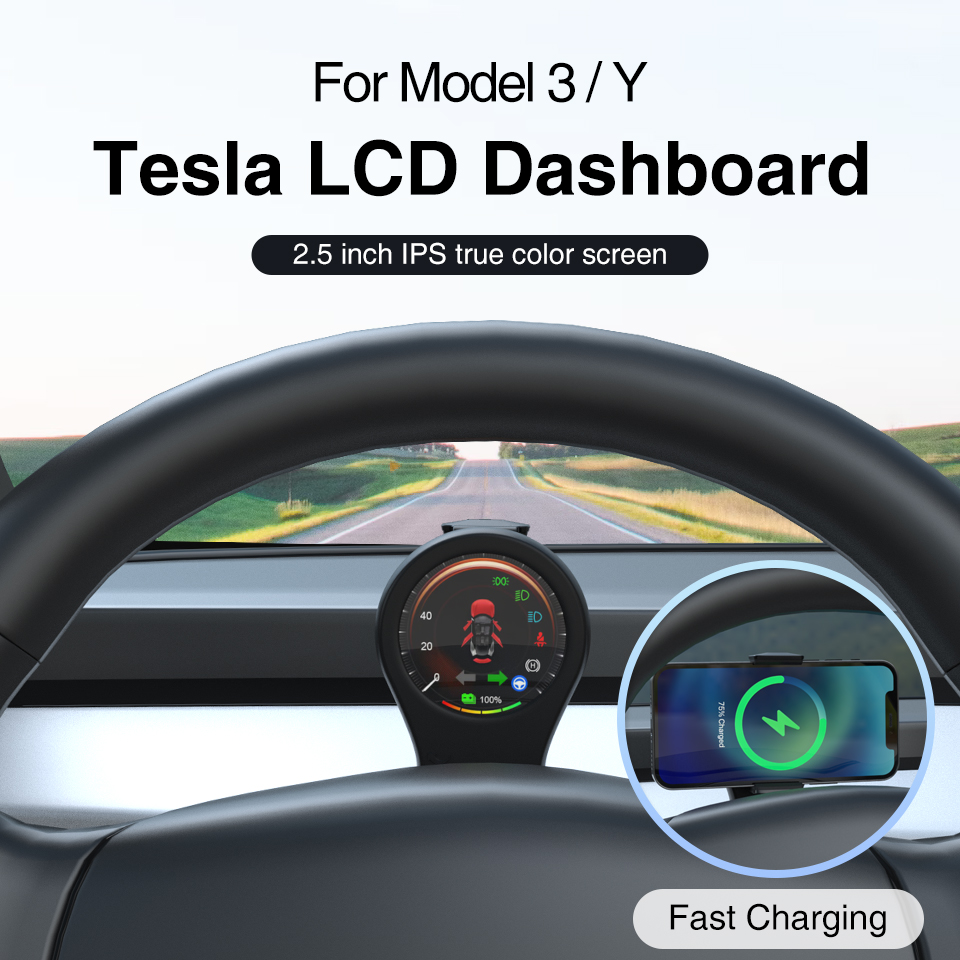 2.1 дюймовый дисплей автомобильной приборной панели Спидометр Цифровой LCD Кластер Приборная панель Кластер Tesla