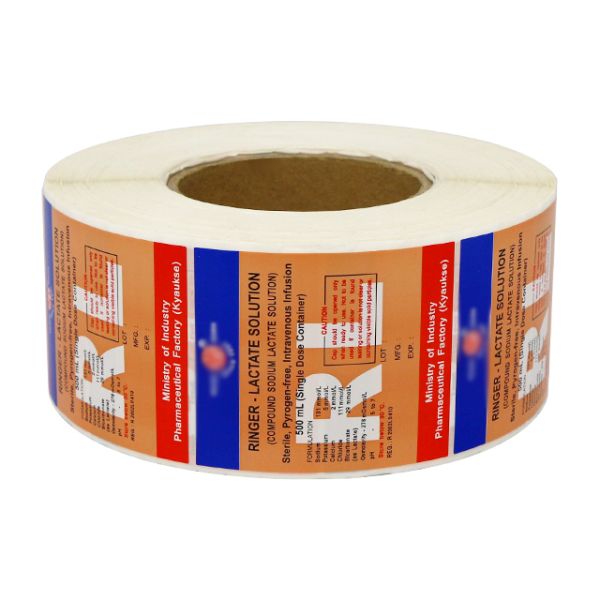 40mm Patterned Vinyl Sticker Roll Pharmaceutical Colorful Adhesive Label