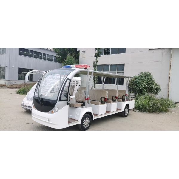 New 4+1 Four Row Seats Sightseeing Electric Steel Frame Vehicle with Luggage Rack
