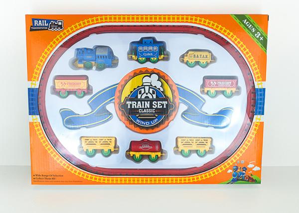 Mini Wind Up Classic Train Set Kids Toy Vehicles with Railway Track 8 Pcs
