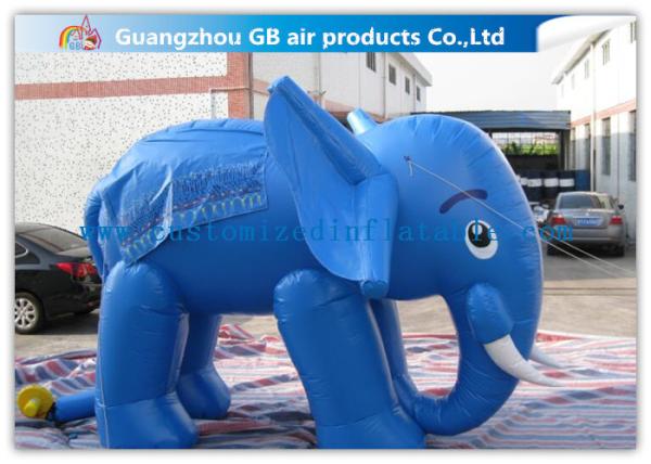 Lovely Blue Large Inflatable Elephant Inflatable Animals 0.45mm PVC For Exhibition