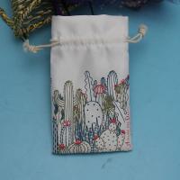 Sacs colorés de cadeau de cordon de tissu, sacs de cordon durables de toile de coton