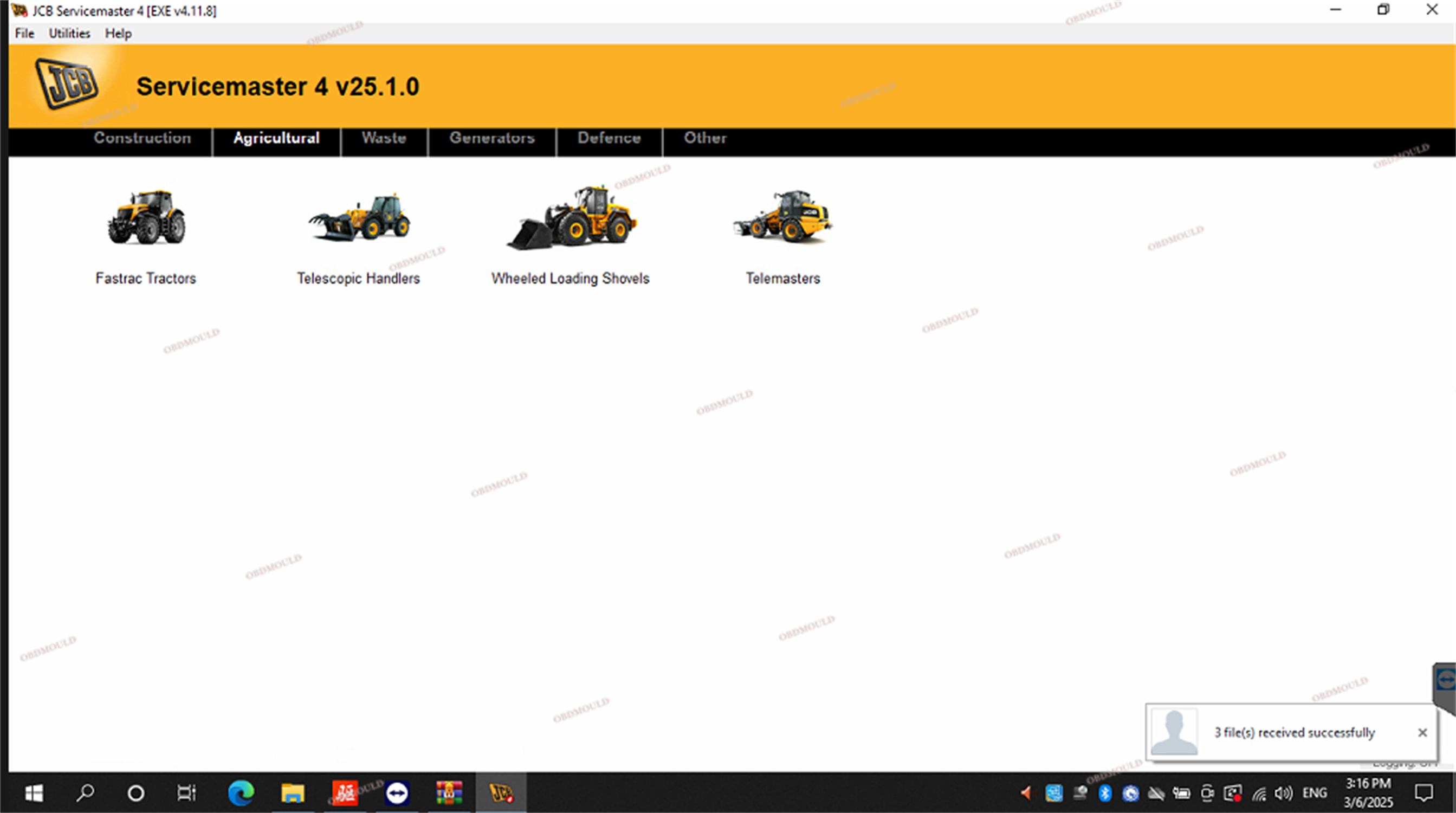 JCB Diagnostic Tool with JCB ServiceMaster 4 v25.1.0 for Heavy Duty Agricultural Diagnosis and Multi Language Support